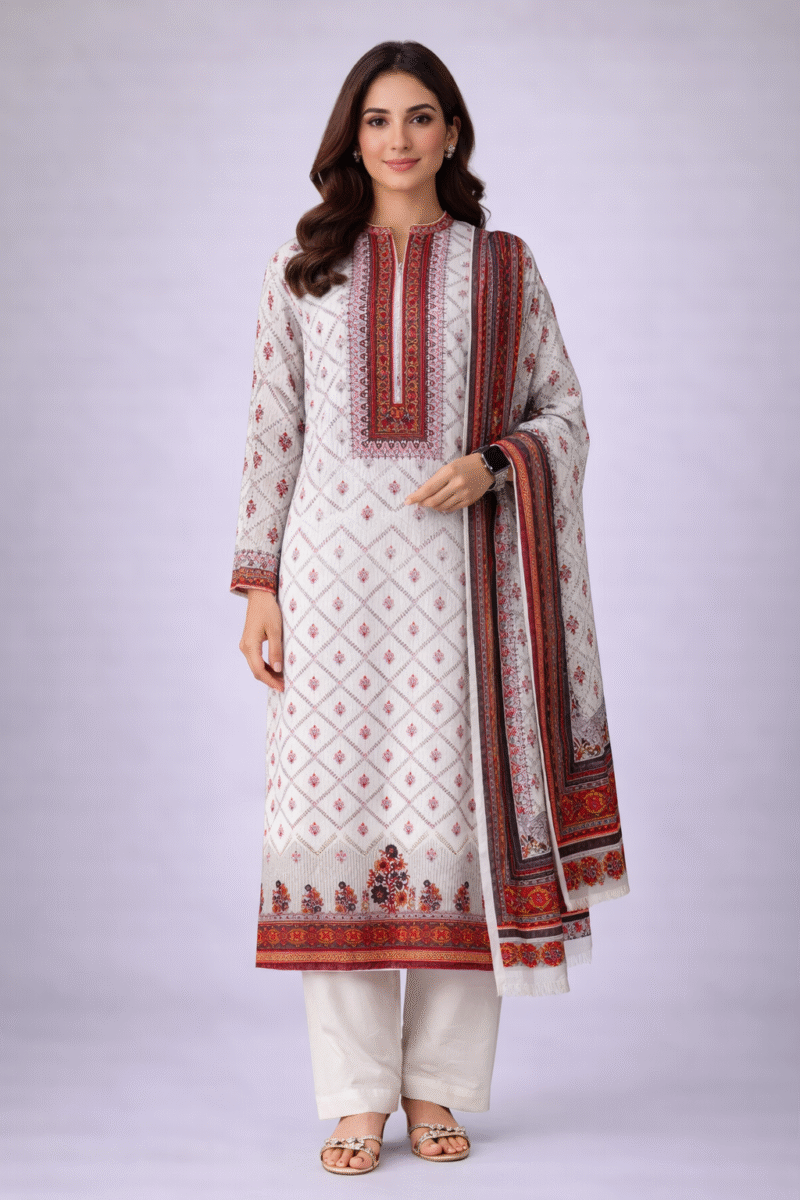 3 piece printed luxury lawn